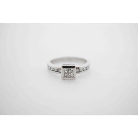 Estate Sale Diamond Engagement Ring 14k White Gold Sz 7.25 VVS2 G 0.76 TCW